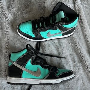 Nike SB Dunk High Tiffany colorway. Neverworn outdoors.